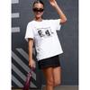 New Fashion T-shirt European and American New Fashion Casual Loose round Neck Print Letters Cotton T-shirt Top