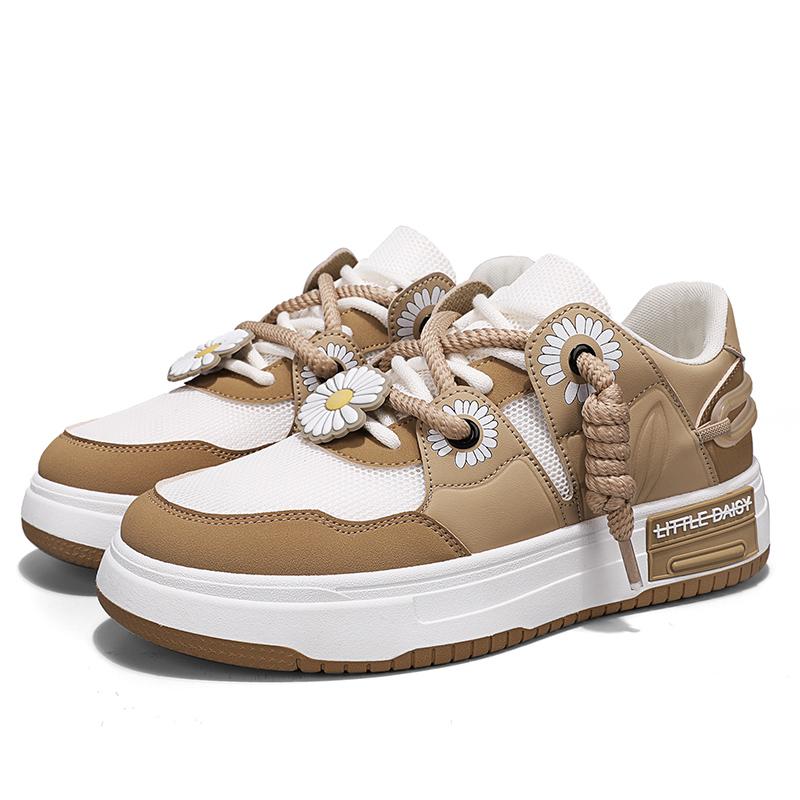 

Trendy Board Shoes for Men Niche Design Personalized Casual Sports Sneakers Fashion Student Footwear 39 хаки