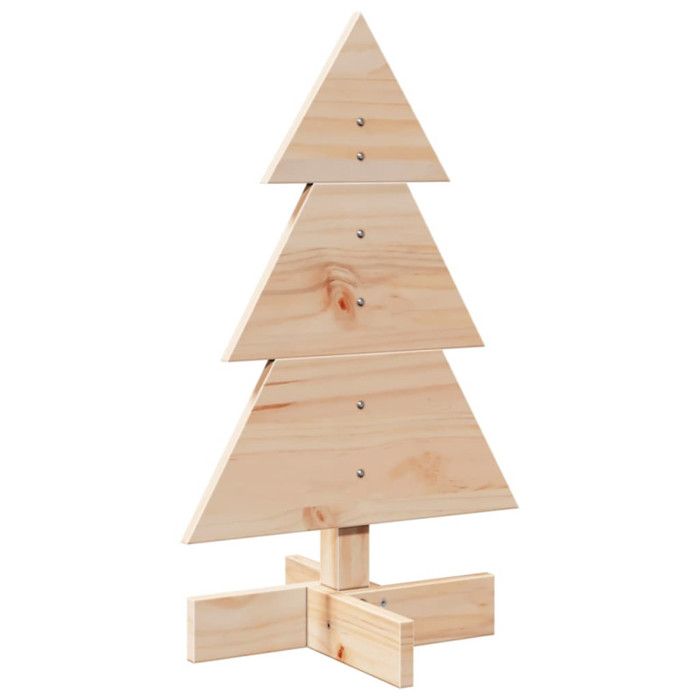 Sapin de Noël - vidaXL - 60 cm - Bois massif - Beige - Intérieur