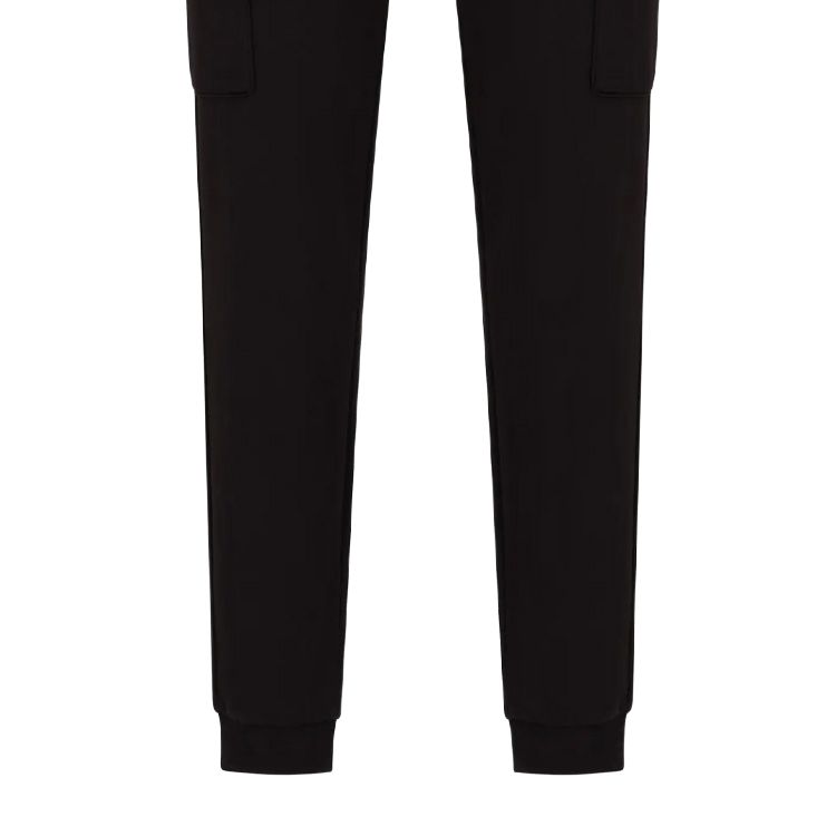 Emporio Armani EA7 FW24 Gładkie Spodnie Casualowe Męskie z Elastycznym Pasem i Ściągaczami Czarny 8NPP68-PJVTZ-1200