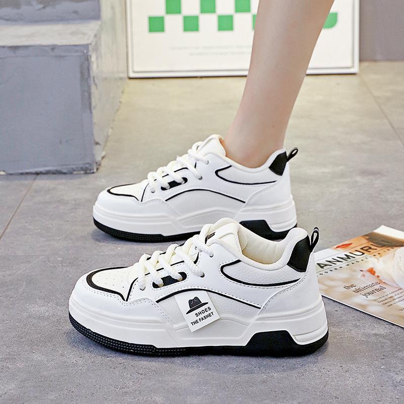 Leather white shoes women's versatile fashion casual women's shoes 2025 spring new sports board shoes women's low-top shoes 6618