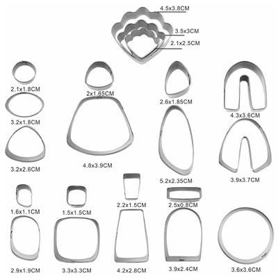 1 Set Polymer Clay Cutters For Earrings Stainless Steel Cutter Diy Clay Earrings