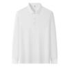 Autumn Ice Silk Traceless Long-sleeved T-shirt Men's Hot POLO Shirt New Solid Color Lapel Top