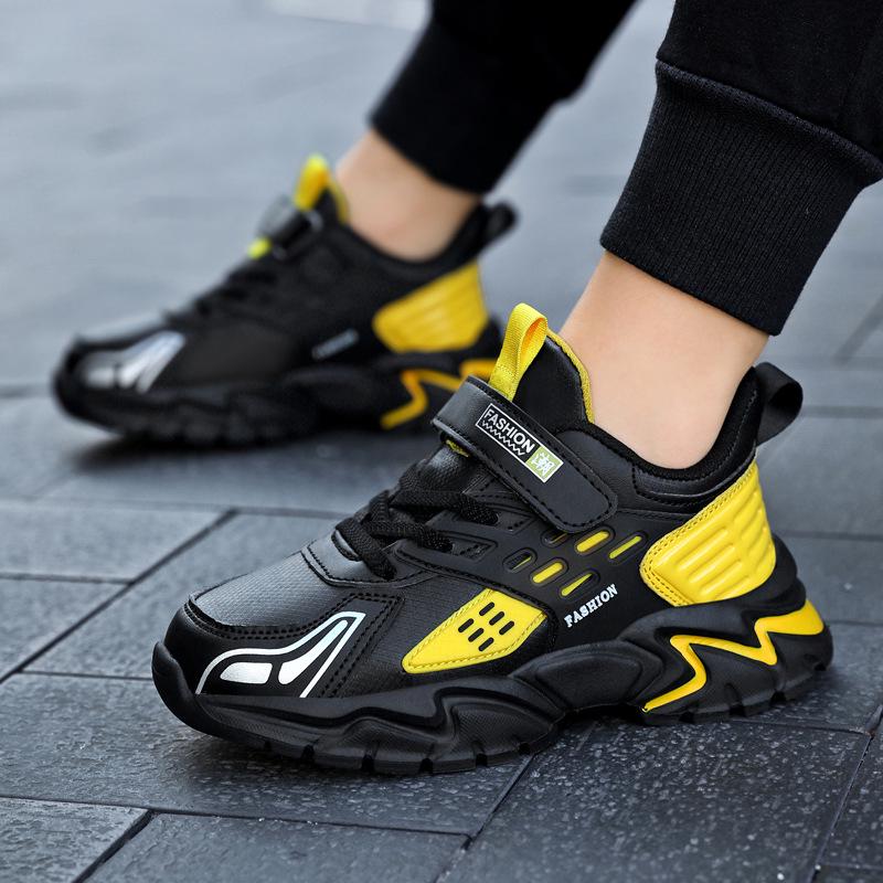 

Детская водонепроницаемая нескользящая кожаная спортивная обувь, кроссовки для мальчиков Magic Sticker 39