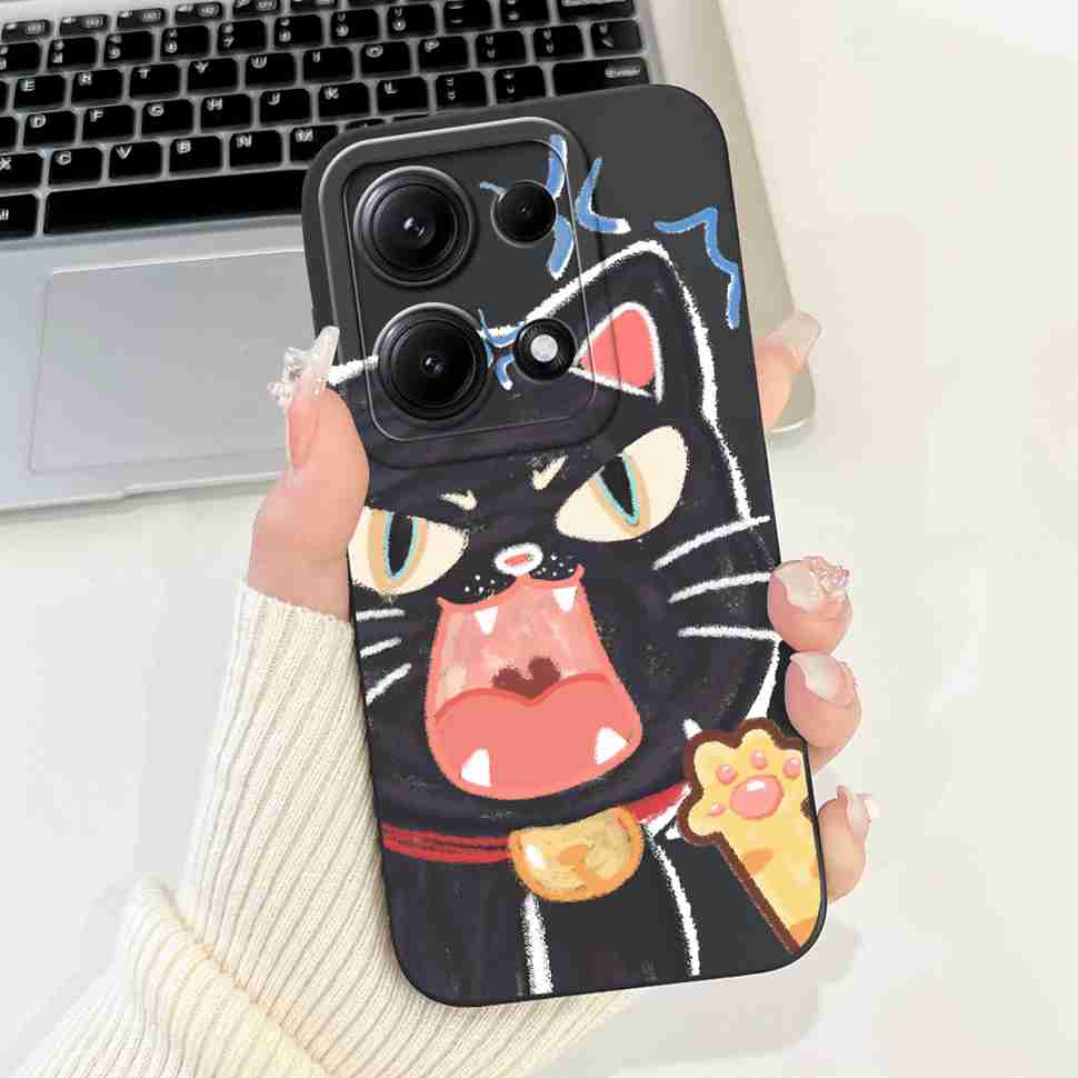 Simple Silicone Case For Redmi Note14s 4G Capa Lovely Panda Rabbit Shockproof Back Cover For Xiaomi Redmi Note 14S Phone Shell