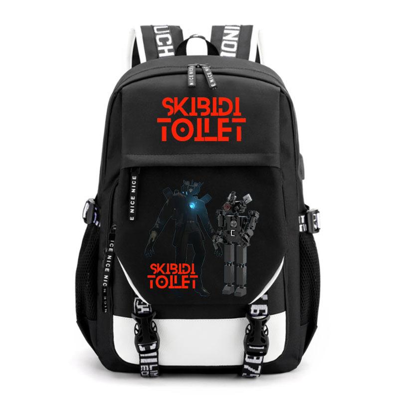 Skibidi Toilet Trend Simple Couple Junior High School Student College Student School Bag Fashion Large Capacity Shoulders