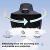 Fan Hat Wide-Brimmed Shawl Fishing Hat with Dual-Power Fan Design