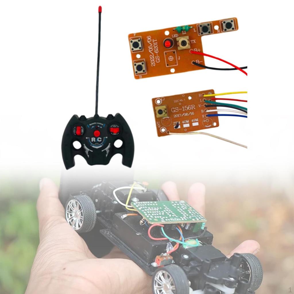 Transmitter Board and Receiver 4CH Radio System 27MHz with RC for Vehicles Tank Hobby Car