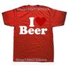 Funny I Love Beer Red Heart Graphic T-shirts Men Women's Fashion Casual Tshirt 100% Cotton Loose Oversized Drinking T Shirt