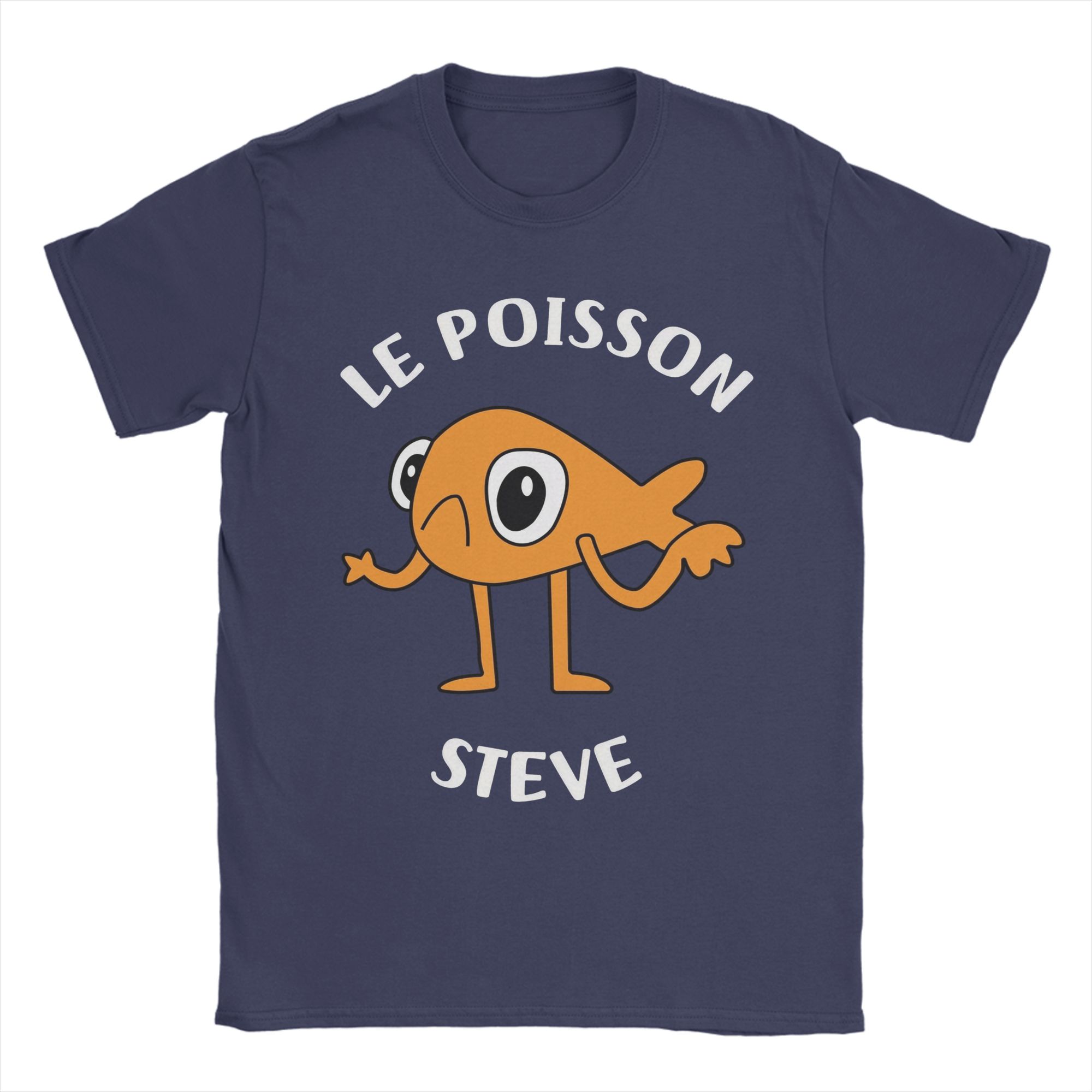 

Men s Fish Le Poisson Steve Meme T Shirts Pure Cotton Tops Vintage Short Sleeve Crewneck Tee Shirt Summer T-Shirt 4XL