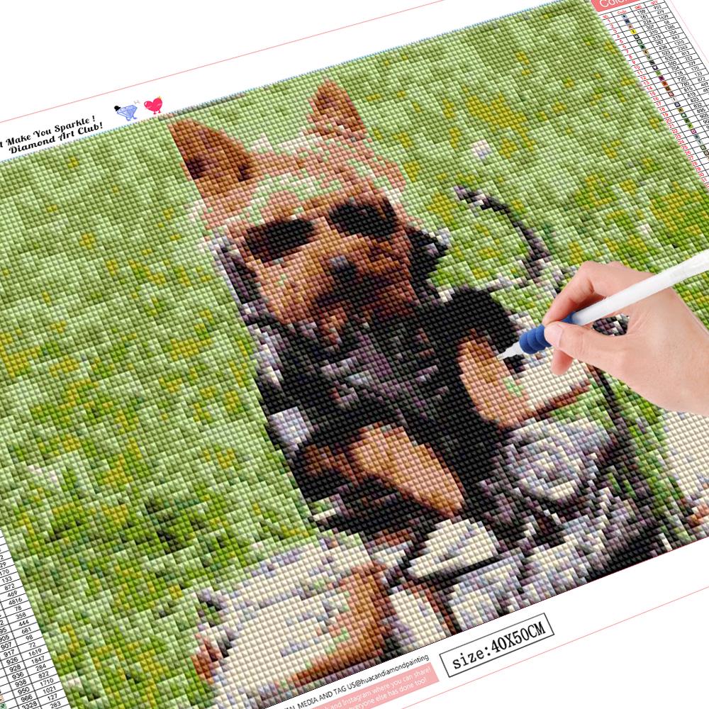 Sběrací nástroj DIY zvíře pes diamantová výšivka diamantová malba plné čtvercové kamínky 08