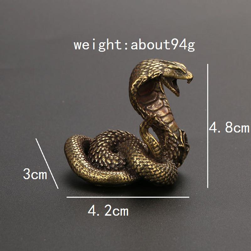 

Антикварная бронзовая статуя кобры, орнамент, зодиак, змея, миниатюрные фигурки, медное украшение для рабочего стола, чайные домашние животные, Декор, аксессуары, ремесло