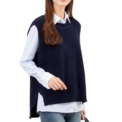 Silk Knit Lightweight Cotton Cashmere Sweater Short Lightweight Suitable for Sensitive Day Free SIL-VENDER Vest, Vest, Women's Top, U-Neck, Layered,