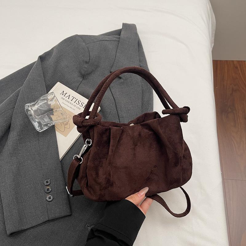 Retro Suede Simple Crossbody Bag Women Handle Bag Casual Comfortable And Versatile Texture Shoulder Commuting Bag