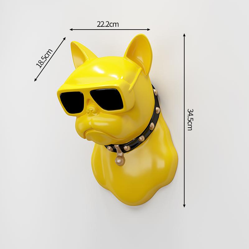 Wall mounted decor Creative Fighting Dog Head Wall Pendant Bar coffee shop restaurant background wall decor ornament sculpture