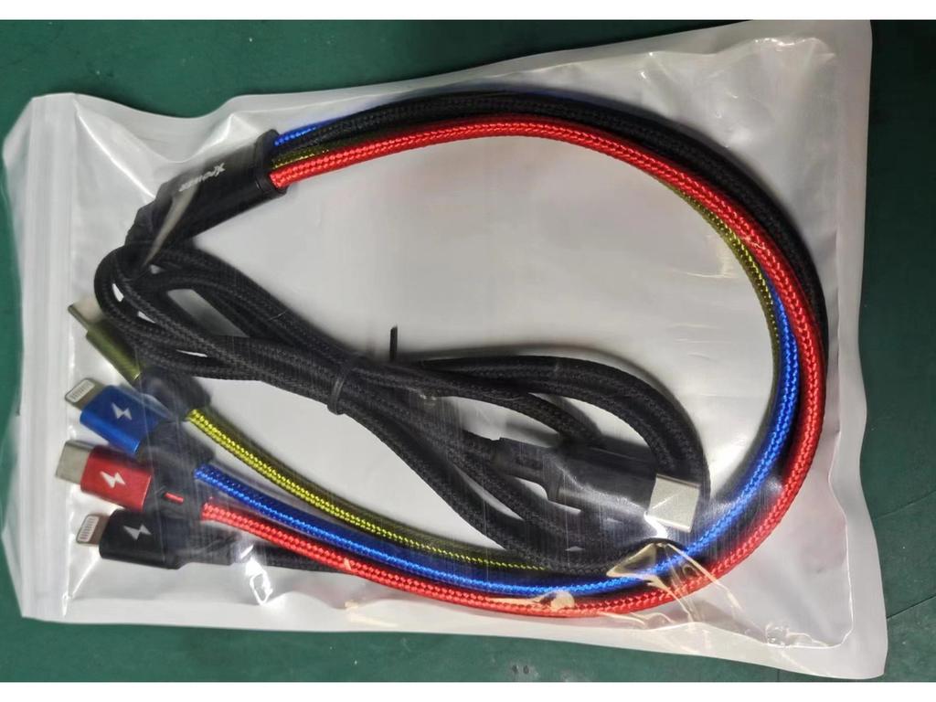 2025 Multi-Color 1.2M Type C 4-in-1 Charging and Data Cable