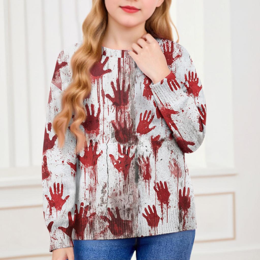 Halloween Day Sweatshirts For Children Boys And Girls Knit Sweater Cute Shirt Fall Crewneck Pullover Tops