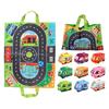 6/9pcs Set with Play Mat Soft Cloth Car Toy Soft Cloth Montessori Toy Sound Paper Rattle Toy  Baby
