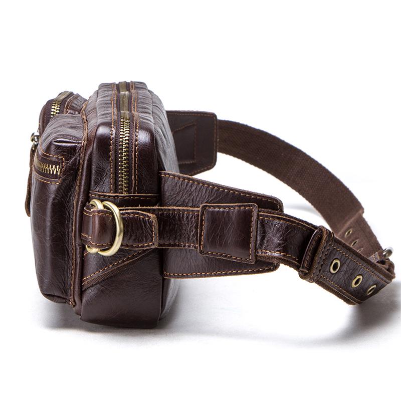 CONTACT'S Genuine Leather Mens Waist Pack For Men