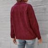 Autumn Women's Corduroy Jacket Slim Fit Solid Color Turn-Down Collar Corduroy Blazer Top