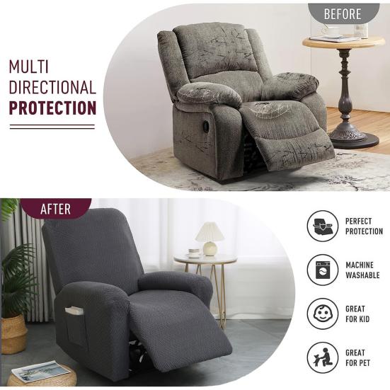 Husă Elastică pentru Fotoliu Reclinabil pentru Fotolii Reclinabile cu Un Singur Loc Protector Elastic pentru Fotoliu Reclinabil Lavabil la Mașină Husă Ajustată pentru Învelire Completă Protejează Petele