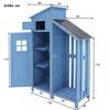 Abri à outils - MUVOE - 124x46x174 cm - Bois massif - Couleur bleu - Étanche