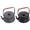 1.1L Camping Water Kettle with Wood Handle Teapot Coffee Pot Aluminum Alloy Portable Lightweight Pot Tourist Cookware Supplies