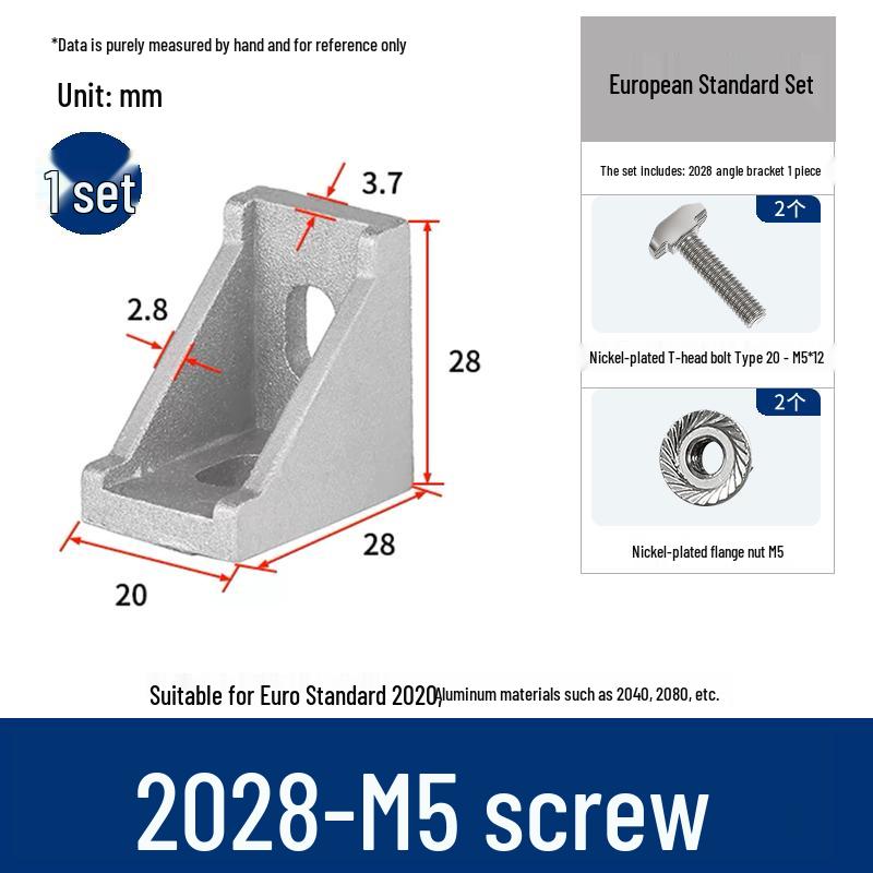 Aluminum 90° Corner Bracket Connector for 4040/2020/3030 Profiles