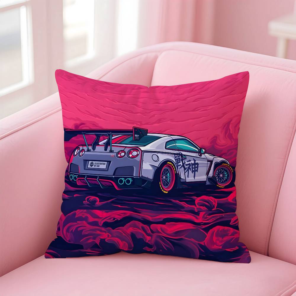 Fortgeschrittene Sport GTR Rennwagen Kissenbezug Musterdruck Kissenbezug Wohnzimmer Sofa Kissenbezug Schlafzimmer Raumdekor