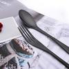 Cutlery Set Tableware Set Black Steak Knife Stainless Steel Kitchen Dessert Mirror Spoon Flatware Fork Dinnerware Silverware