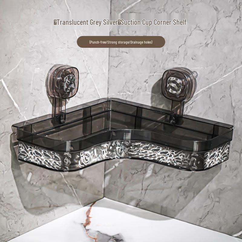 JINGRUIXIANG Suction Cup Wave Triangle Shelf 1 Pack