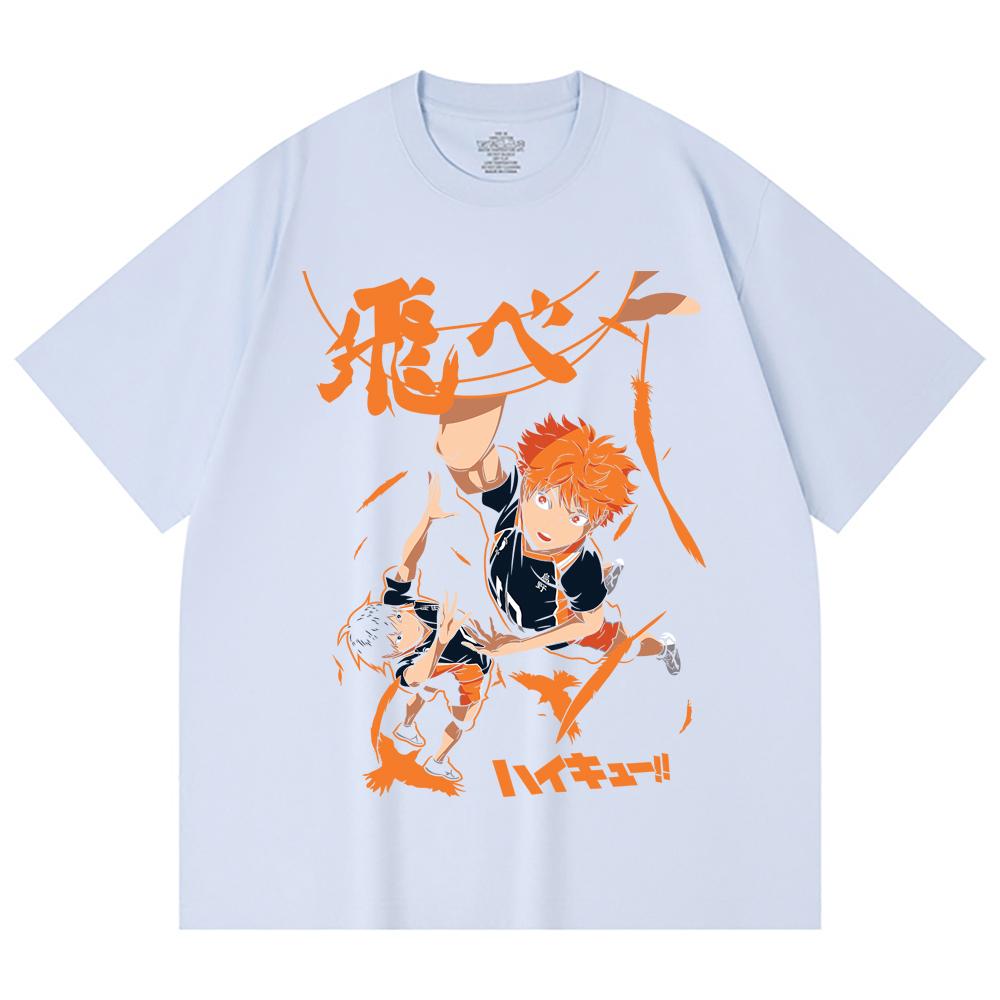 230 Gsm 100% Cotton Haikyuu V10 Hinata Tobio Print Unisex Heavy Cotton T Shirt