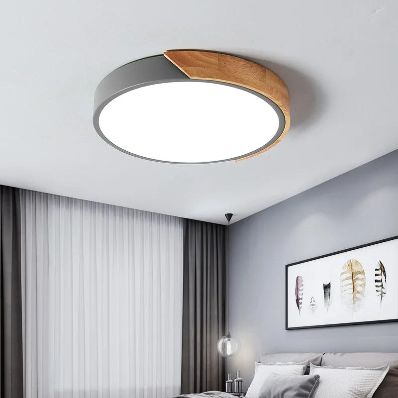 30cm LED Ceiling Light Bedroom Ultra Thin Lamp Wooden Ceiling Lamp Remote Control Living Room Lighting Kitchen Corridor Balcony
