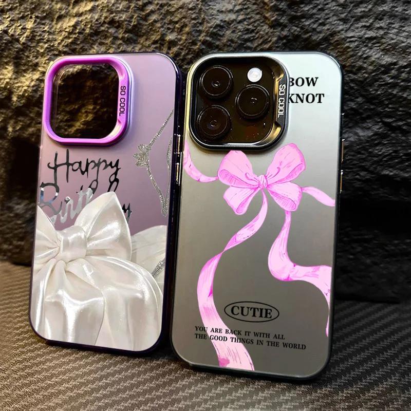 Luxury Silk Bow Glitter IMD Case for  POCO X6 X5 F6 F5 M6 Pro Mi 13T 12T 11T 14 13 12 11 Lite 5G NE 14T Pro Cover Cases