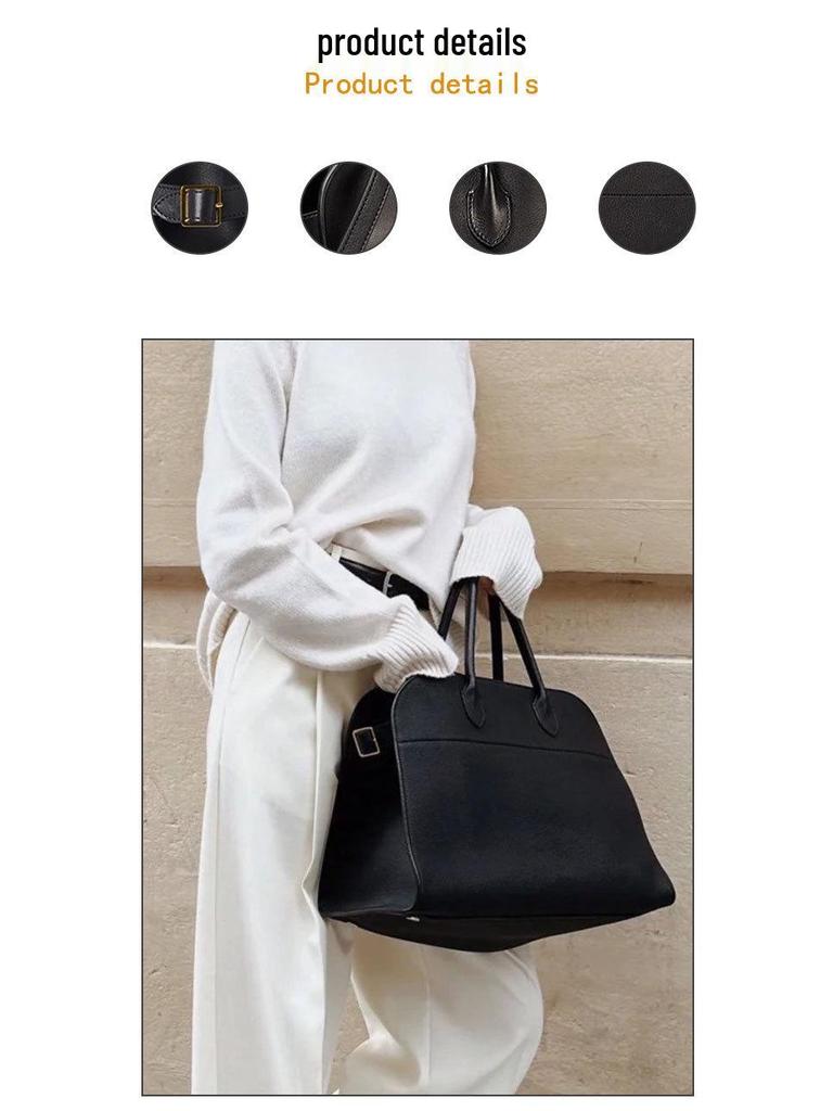 THE ROW Margaux 15 Semišová taška - Velkokapacitní podzimní/zimní dojíždějící aktovka