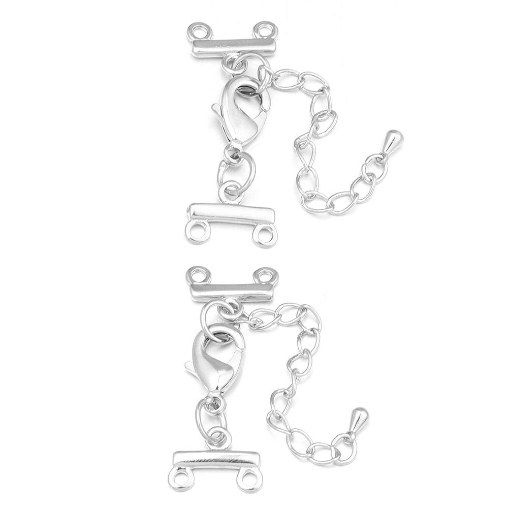 2 Sets Mehrsträngige Hummerklauen Verlängerungskette Halskette Armband Verbindungsstücke Verschlüsse Haken Für DIY Schmuckherstellung Zubehör