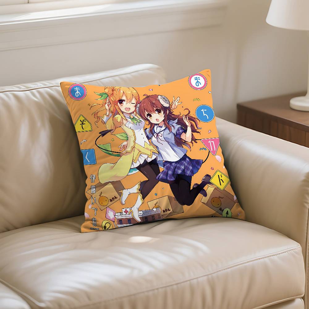 Das Dämonenmädchen von nebenan Kawaii Kissenbezug Dekokissenbezug Nordischer Vintage-Stil Kissenbezüge Wohnzimmer Sofa Couch Sitz