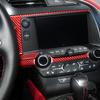 4Pcs Red Carbon Fiber Radio Surround Cover Trim For Chevrolet Corvette C7 14-19