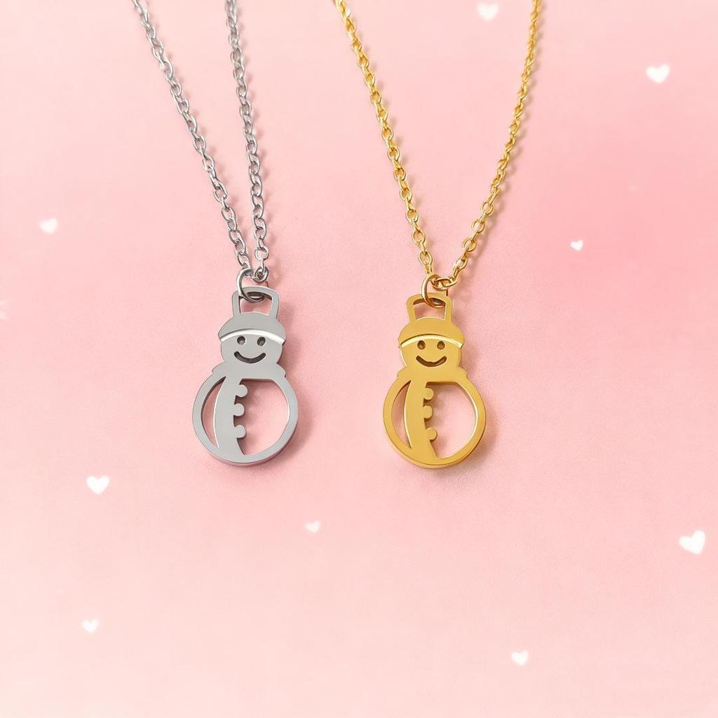 Hollow Snowman Romantic Christmas Necklace Pendant Gift for Couples