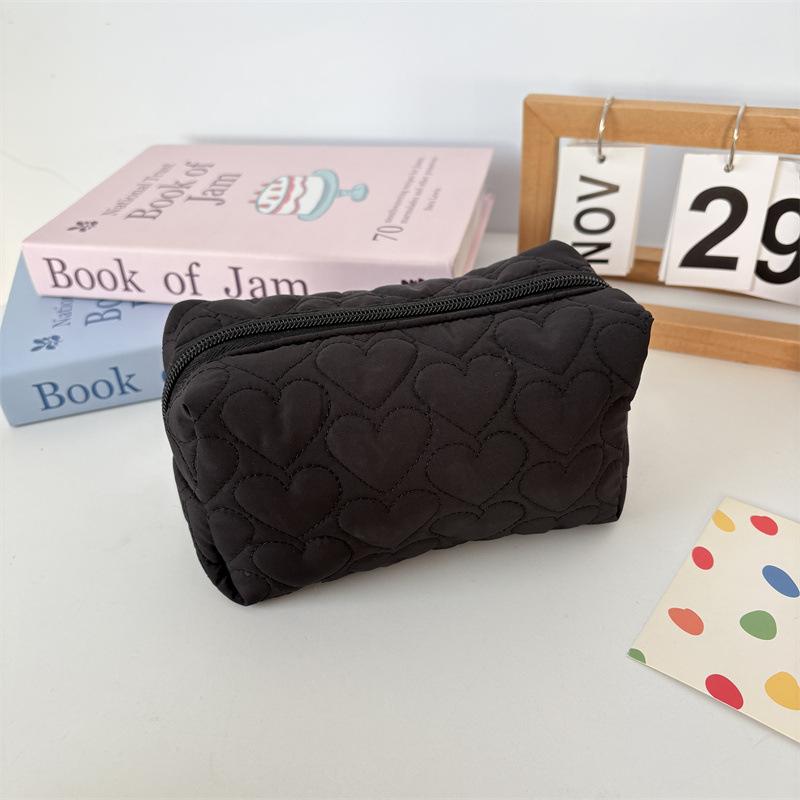 New Quilted Makeup Bag for Women Cosmetics Organizer Portable Travel Skincare Toiletry Bag Student Stationery Pouch Pencil Case