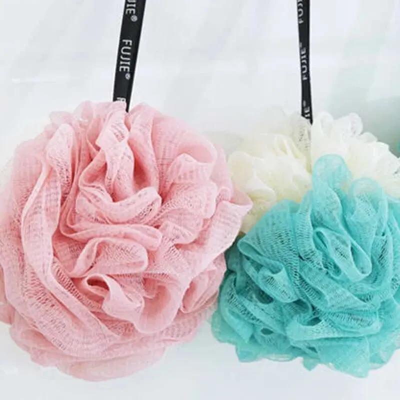 3Pcs Large Bath Balls Color Blocking PE Bath Flower Soft Scrubbing Bubble Net Two Color Bath Flower Dual Shade