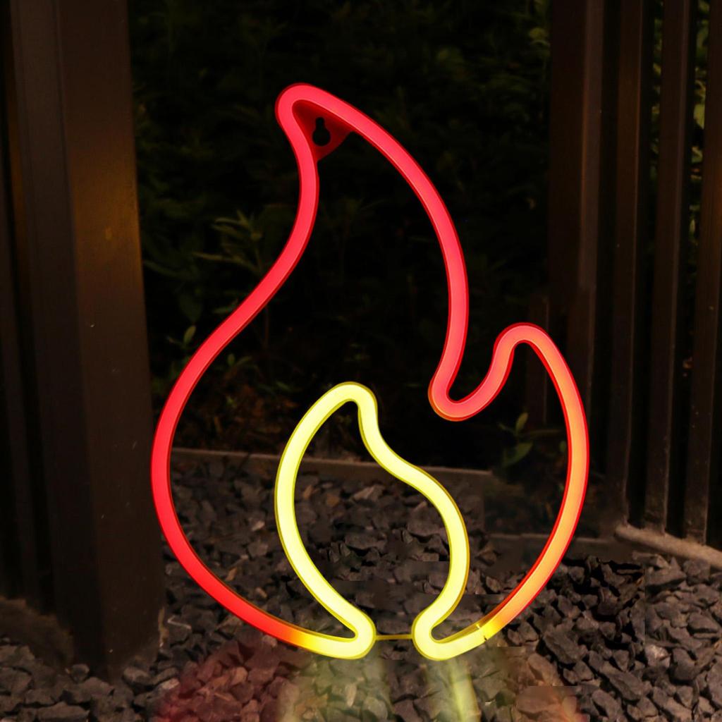 Flamme Neonschild Hängende Dekoration Nachtlichter für Zuhause Innen Außen