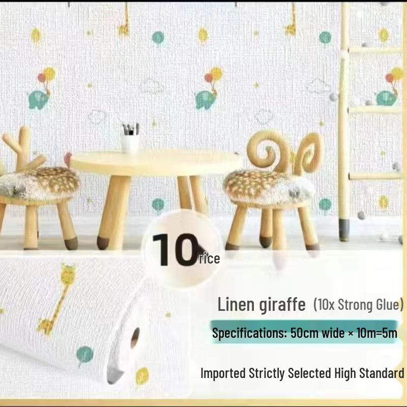 3D Linen Self-Adhesive Wallpaper: Waterproof, Moisture-Proof, Anti-Mold Wall Stickers for Bedroom Renovation