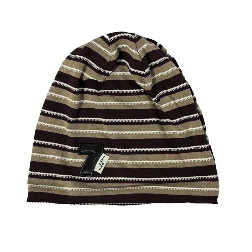 Korean Baggy Strip Hat Spring Autumn Beanie Hats Fashion Y2k Striped Cap  Women