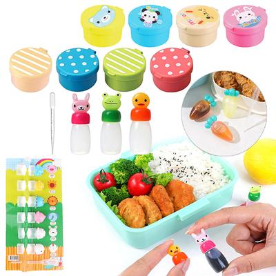 Cartoon-Saucenflasche Mini-Bento-Box Tierfreund Sojasaucenbox Tomatensaucen-Honig-Salatsaucenbehälter Bento-Box-Zubehör
