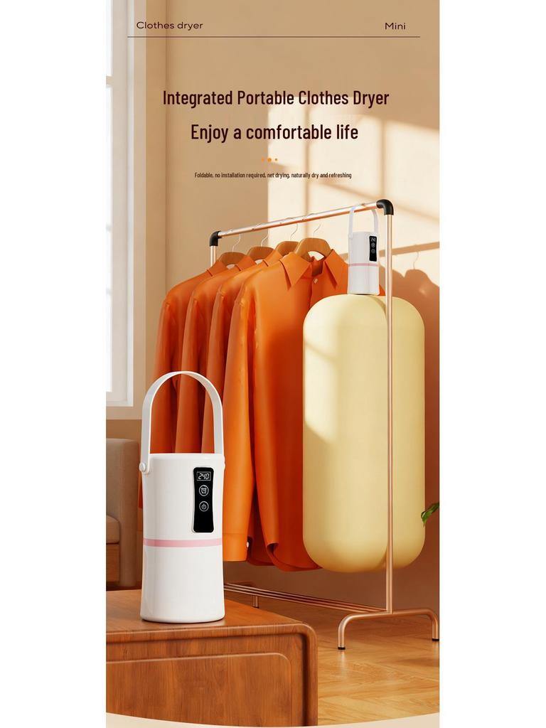 Portable Mini Clothes Dryer with Temperature Control for Travel and Dorm Use