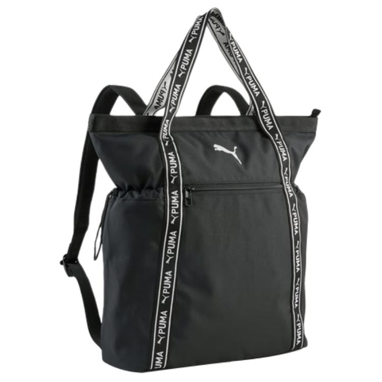 Puma Logo Print Multifunctional Fabric Medium Backpack Unisex backpack Black 092005-01 Black