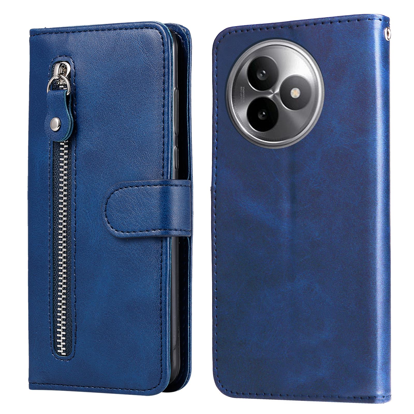 

For Xiaomi Redmi K80 Ultra 5G PU Leather Cases with Zipper Pocket Wallet Phone Cover Stand Blue