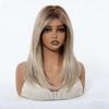 Women's Fashion Medium-Long Wig, Ash Blonde Side-Part Fringe High-Temperature Fiber Synthetic Hairpiece