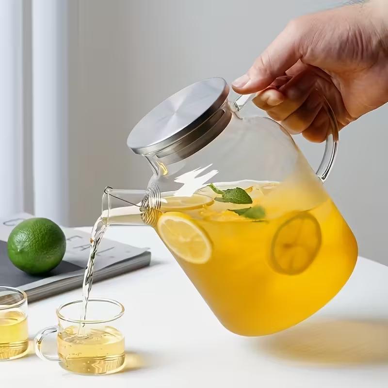 Grote Hittebestendige Borosilicaatglas Waterkoker met Handvat voor Hete & Koude Dranken